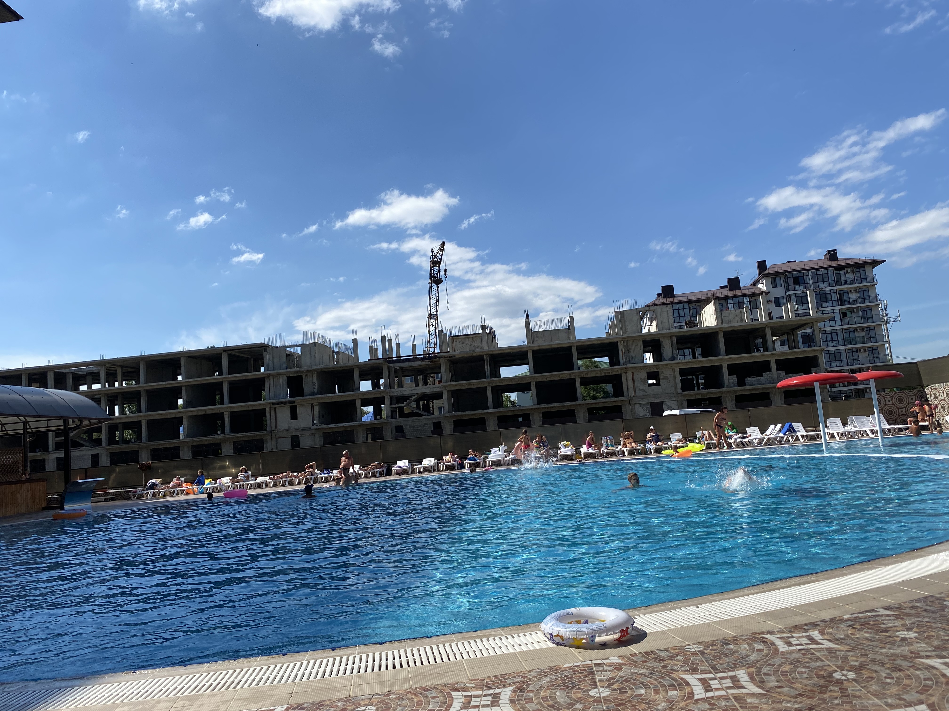 A cozy suite layout with a ocean view